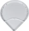 A top-down view of a white plastic lid with a pointed end. Produktbild-Vorschau