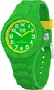 A close-up studio shot of a green Ice-Watch with a yellow accent on the strap. Produktbild-Vorschau