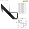 A product image showing a metal stair stringer with technical drawings and dimensions. Anteprima dell’immagine prodotto