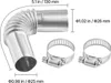 SucceBuy Tuyau d'échappement Raccord coudé (1 pièce) 25 mm Voir les images du produit 8
