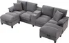 Merax 4-Sitzer U-förmiges Ecksofa, mit Bettkasten, Produktbild-Vorschau 10