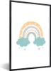 MuchoWow® Gerahmtes Poster Regenbogen - Herzen - Wolken - Produktbild-Vorschau 1