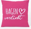Huuraa Kissen Hagen verliebt 40x40cm mit Füllung Fuchsia Produktbild-Vorschau 1