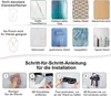 An instructional diagram showing how to install a wall-mounted hairdryer holder, along with examples of suitable and unsuitable wall surfaces. Produktbild-Vorschau