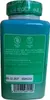 The back of a teal colored bottle with green labeling. Produktbild-Vorschau