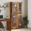 vidaXL Hoge kast, uitstraling van oud hout, 82,5 x 30,5 x Productafbeelding-voorbeeld 3