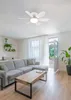A living room with a sofa, coffee table, and a ceiling fan. Anteprima dell’immagine prodotto
