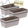 Blumenkasten Balkon 3er Set Balkonkasten mit Halterung Produktbild-Vorschau 1