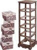 A set of woven baskets and a wooden shelf unit. Produktbild-Vorschau