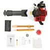 A gasoline jack hammer and its accessories are laid out on a white background. Náhled obrázku produktu