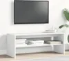 A white TV stand with books on it, placed against a white wall. Náhľad obrázku produktu