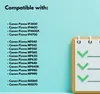 A list of compatible printer models with checkmarks on a notepad. Anteprima dell’immagine prodotto