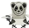 Kinder Anglersessel Hellgrau mit Getränkehalter und Tasche Motiv Panda Produktbild-Vorschau