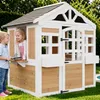Merax Garten Kinderspielhaus aus Holz Spielhaus, Kinder Produktbild-Vorschau 1