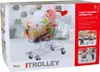 The image shows the retail packaging of a toy shopping cart, with a doll inside. Produktbild-Vorschau
