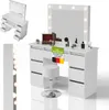Juskys Schminktisch Talea und Hocker Tonia mit LED, 7 Produktbild-Vorschau 1