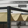 Outsunny Pergola coulissante pergola rétractable 3 x 2 m Voir les images du produit 6