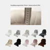 A collage of faux sheepskin rugs in various colors, with a close-up of the material and a ruler showing its length. Produktbild-Vorschau