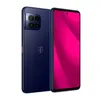 A T-Mobile REVVL 7 PRO 5G smartphone is shown from two angles against a white background. The front view displays the screen with a pink abstract design, while the back view shows the camera module and the T-Mobile logo. Produktbild-Vorschau