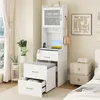 COSTWAY Ensemble coiffeur, coiffeuse avec tabouret, miroir Voir les images du produit 2