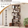 COSTWAY Boekenkast met deuren en 5 planken, roomdivider, Productafbeelding-voorbeeld 3