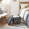 Pufa ciemnoszara 38x38x40 ze schowkiem i nogami drewnianymi Podgląd zdjęcia produktu 4