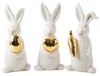 Logbuch-Verlag 3 edle Osterhasen Deko Figuren Gold weiß Produktbild-Vorschau 1