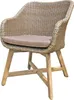 A single wicker chair with a cushion on a white background. Produktbild-Vorschau