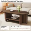 Table basse ovale Merax avec motif rainuré, table d'appoint Voir les images du produit 4