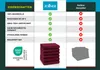 A comparison chart showing features of Zollner towels versus other manufacturers, with images of towels. Produktbild-Vorschau
