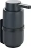 A black soap dispenser mounted on a wall bracket. Produktbild-Vorschau