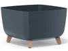 A square planter with wooden legs on a white background. Náhled obrázku produktu