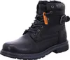 A black leather boot with laces and a buckle. Anteprima dell’immagine prodotto