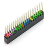 A product shot of a 40-pin GPIO stacking header for a Raspberry Pi, with colored plastic insulators. Produktbild-Vorschau
