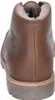 The back view of a brown leather winter boot with fur lining. Voir les images du produit