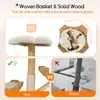 Collage of images showing a cat tree with features and comparisons. Produktbild-Vorschau