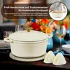 Emaille Bräter 22cm/3L Cremeweiß Gusseisen Schmortopf mit Produktbild-Vorschau 3