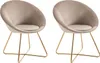 Set aus 2 Stühlen aus Velours und goldenem Metall - Beige - Produktbild-Vorschau 1