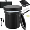 A black inflatable ice bath and its accessories are displayed against a white background. Produktbild-Vorschau