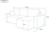A line drawing of a sectional sofa with dimensions indicated. Produktbild-Vorschau