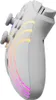 A side view of a white gaming controller with colorful LED lights. Produktbild-Vorschau