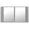 vidaXL LED-Spiegelschrank Grau Sonoma 80x12x45 cm Acryl Produktbild-Vorschau 6