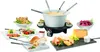 Das Unold Fondue Elégance, ein Edelstahltopf mit Spießen auf einem schwarzen elektrischen Sockel, is Produktbild-Vorschau