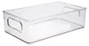 A clear plastic storage bin with handles is shown from a slightly elevated side angle against a white background. Náhled obrázku produktu