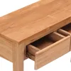 A close-up view of a wooden console table with two open drawers. Produktbild-Vorschau