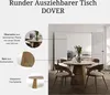 Runder Ausziehbarer Tisch für Esszimmer, DOVER - Produktbild-Vorschau 3