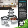Arendo set di 5 insalatiere in acciaio inox con coperchio, Anteprima dell’immagine prodotto 3