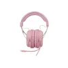 A pink gaming headset with a microphone is shown against a white background. Produktbild-Vorschau