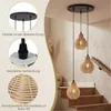 COSTWAY 3-punktowa lampa wisząca, boho rattanowa lampa Podgląd zdjęcia produktu 7