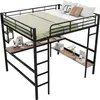 OKWISH Lit Mezzanine 140x200 cm, Bureau et Étagères, Métal, Voir les images du produit 10